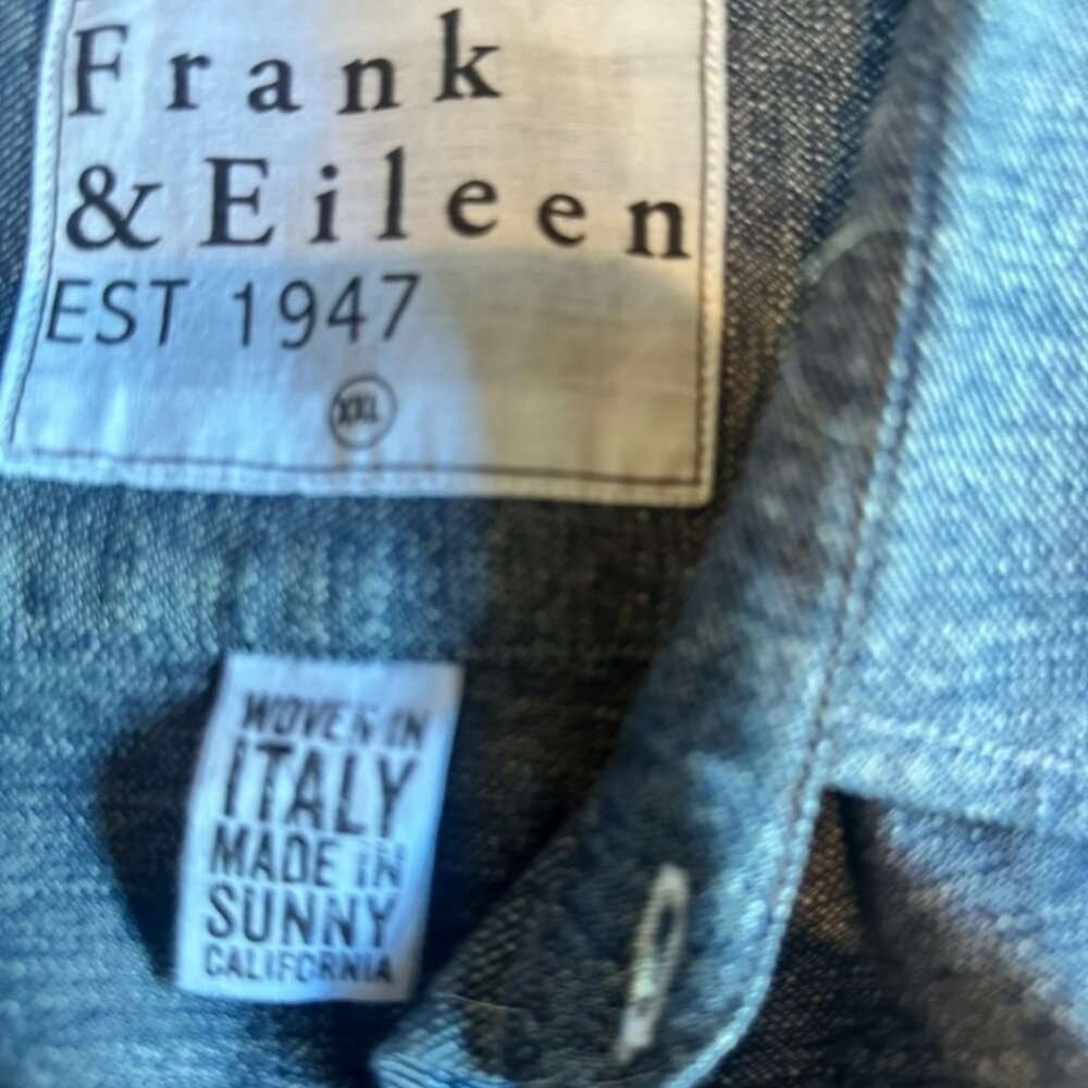 Frank & Eileen Men's LS Blue Denim shirt XXL - Picture 3 of 3
